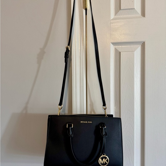 Michael Kors Handbags - Michael Kors Black Shoulder Bag with Gold Accents